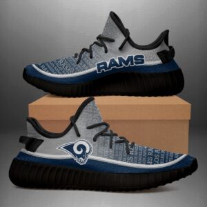 Colorful Line Words Los Angeles Rams Yeezy Shoes