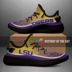 Colorful Line Words Lsu Tigers Yeezy Shoes