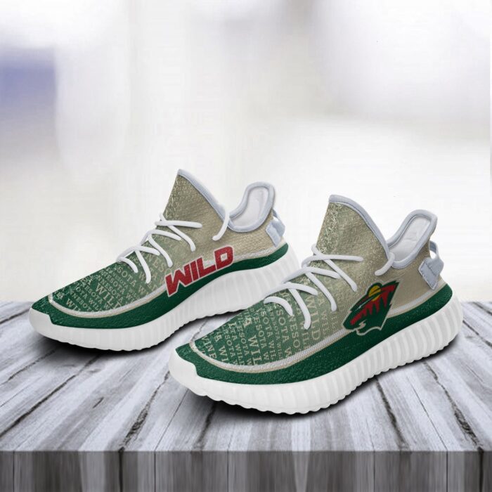 Colorful Line Words Minnesota Wild Yeezy Shoes