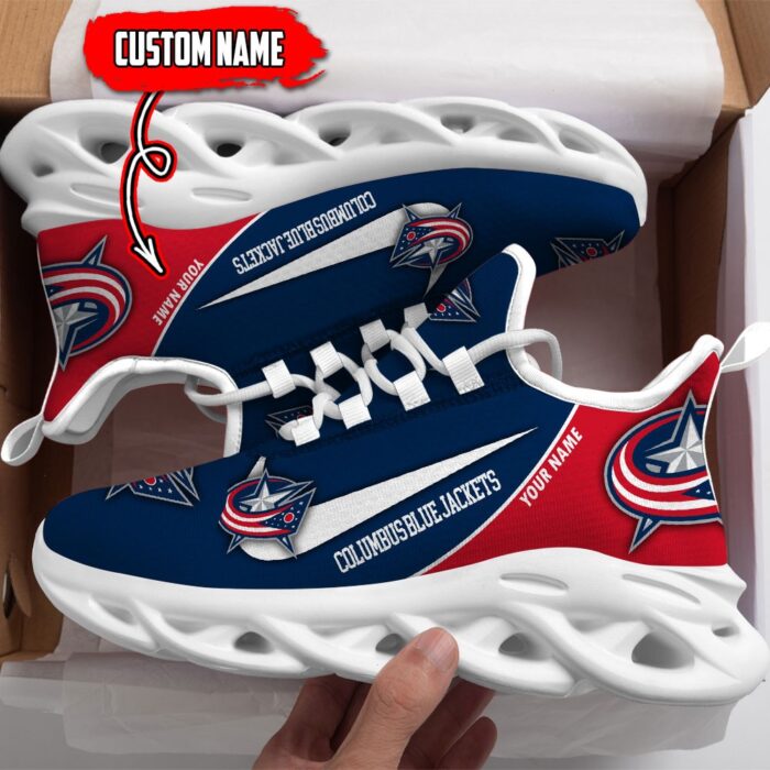 Columbus Blue Jackets Custom Name NHL New Max Soul Shoes