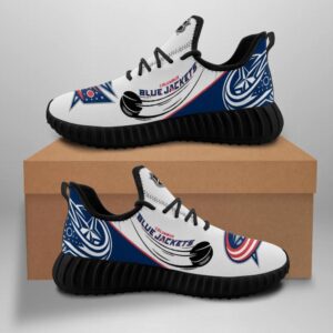 Columbus Blue Jackets Unisex Sneakers New Sneakers Hockey Custom Shoes Columbus Blue Jackets Yeezy Boost
