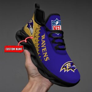 Custom Name Baltimore Ravens Max Soul Shoes