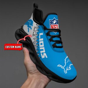 Custom Name Detroit Lions Max Soul Shoes for Fan