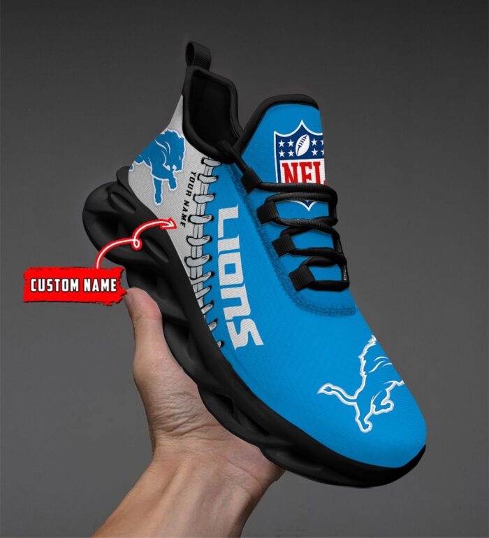 Custom Name Detroit Lions Max Soul Shoes for Fan