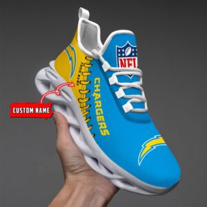Custom Name Los Angeles Chargers Max Soul Shoes