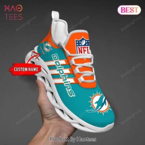 Custom Name Miami Dolphins NFL Max Soul Shoes