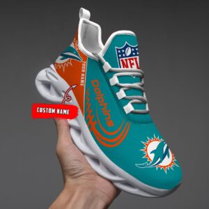 Custom Name Miami Dolphins Personalized Max Soul Shoes 81