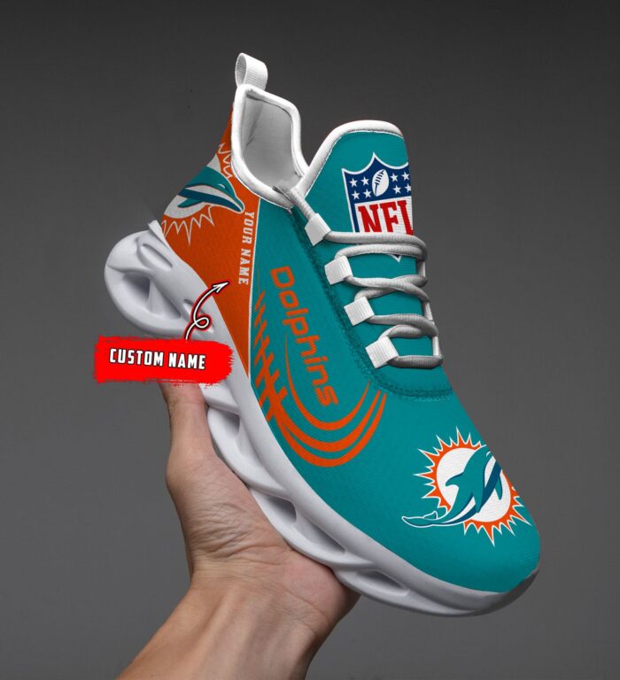 Custom Name Miami Dolphins Personalized Max Soul Shoes 81