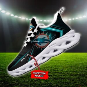 Custom Name Miami Dolphins Personalized Max Soul Shoes Ver 2