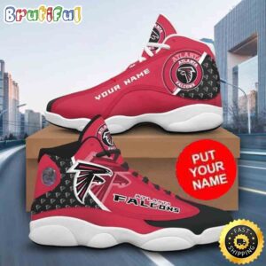 Custom Name NFL Atlanta Falcons Air Jordan 13 Shoes Printed Logo JD 13