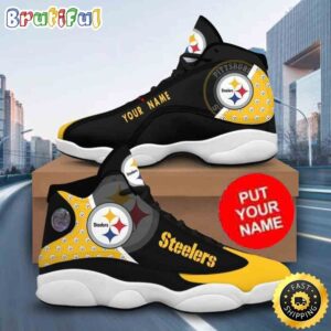Custom Name NFL Pittsburgh Steelers Air Jordan 13 Shoes Printed Logo JD 13