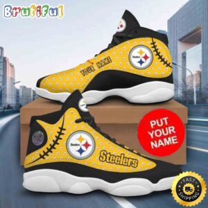 Custom Name NFL Pittsburgh Steelers Baseball Air Jordan 13 Shoes Printed Logo JD 13