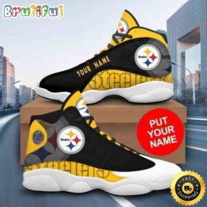 Custom Name NFL Pittsburgh Steelers Baseball Logo Air Jordan 13 Shoes Printed Logo JD 13