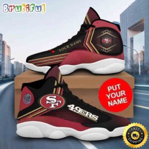 Custom Name NFL San Francisco 49ers Air Jordan 13 Shoes 49ers Gifts Printed Logo JD 13