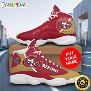 Custom Name NFL San Francisco 49ers Baseball Air Jordan 13 Shoes Printed Logo JD 13