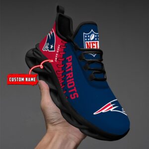 Custom Name New England Patriots Max Soul Shoes
