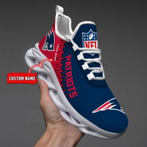 Custom Name New England Patriots Max Soul Shoes