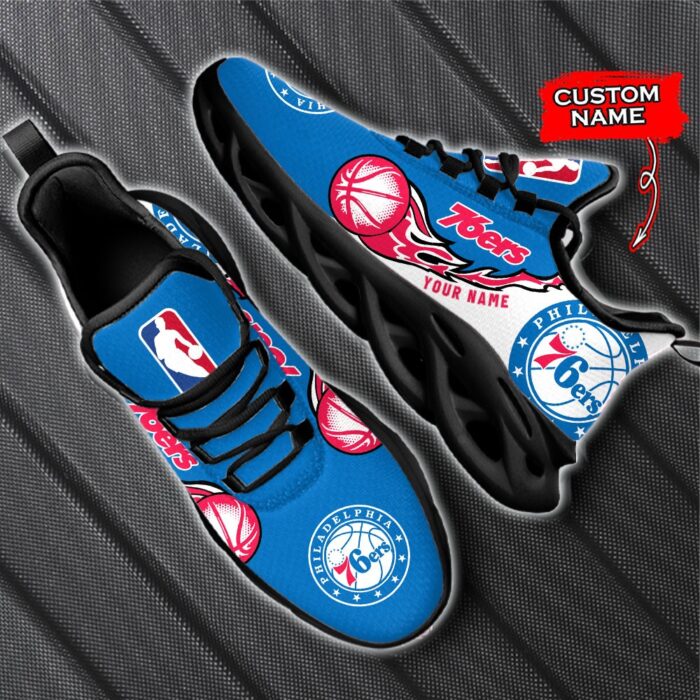 Custom Name Philadelphia 76ers Personalized Max Soul Shoes 100 M12
