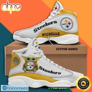 Custom Name Pittsburgh Steelers Baby Yoda Air Jordan 13 Sneaker Shoes