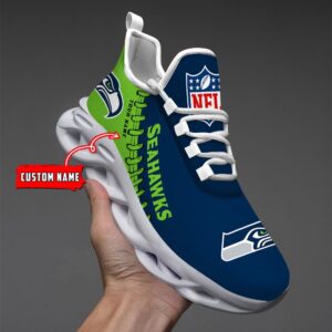 Custom Name Seattle Seahawks Max Soul Shoes