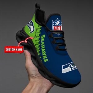 Custom Name Seattle Seahawks Max Soul Shoes