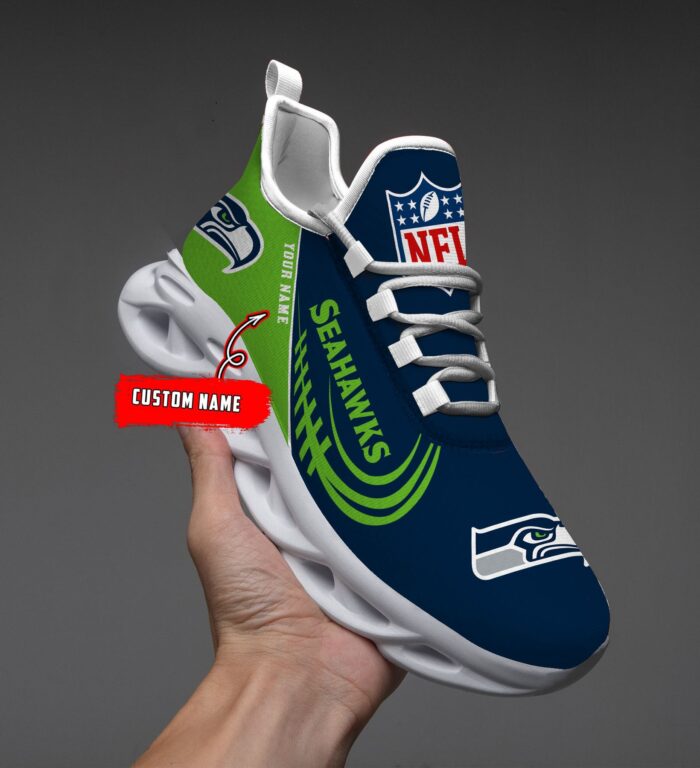 Custom Name Seattle Seahawks Max Soul Shoes for Fan
