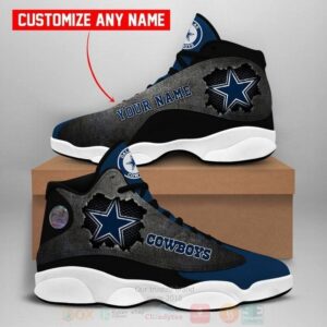 Dallas Cowboys Nfl Custom Name Air Jordan 13 Shoes 4