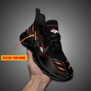 Denver Broncos Personalized NFL Neon Light Max Soul Shoes