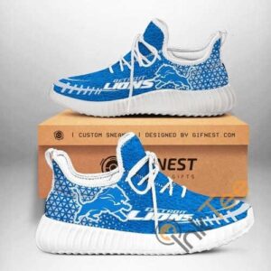 Detroit Lions Football Custom Shoes Personalized Name Yeezy Sneakers