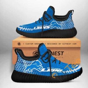Detroit Lions Team Custom Shoes Personalized Name Yeezy Sneakers