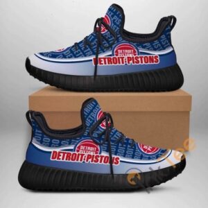 Detroit Pistons Custom Shoes Personalized Name Yeezy Sneakers