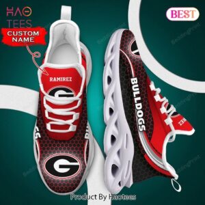 Georgia Bulldogs NCAA Custom Name Red Color Max Soul Shoes