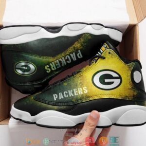 Green Bay Packer Nfl Big Logo Football Team 3 Air Jordan 13 Sneaker Shoes