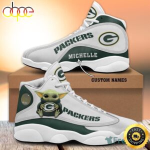 Green Bay Packers Fans Custom Name Air Jordan 13 Sneaker Shoes