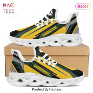 Green Bay Packers Geometric Hexagon Design Gold Color Max Soul Shoes