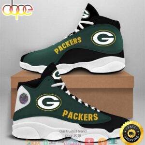 Green Bay Packers NFL Big Logo Football Team Air Jordan 13 Sneaker Shoes