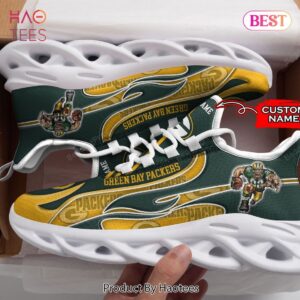 Green Bay Packers NFL Personalized Gold Mix Green Max Soul Shoes