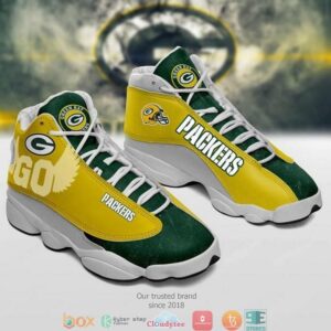 Green Bay Packers Nfl Go Fly Football Team Air Jordan 13 Sneaker Shoes
