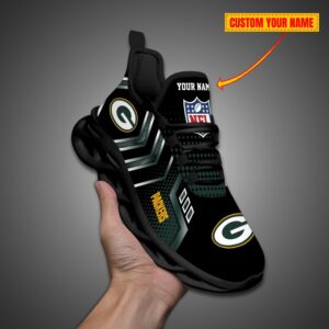 Green Bay Packers Personalized NFL Metal Style Design Max Soul Shoes