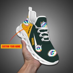 Green Bay Packers Personalized Pride Month Luxury NFL Max Soul Shoes Ver 2