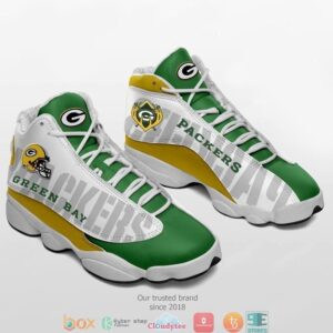 Green Bay Packers Team Nfl Big Logo Teams Air Jordan 13 Sneaker Shoes