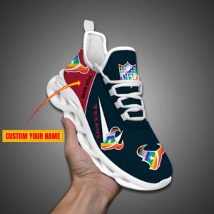 Houston Texans Personalized Pride Month Luxury NFL Max Soul Shoes Ver 2