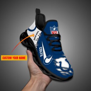 Indianapolis Colts Personalized Ripped Design NFL Max Soul Shoes