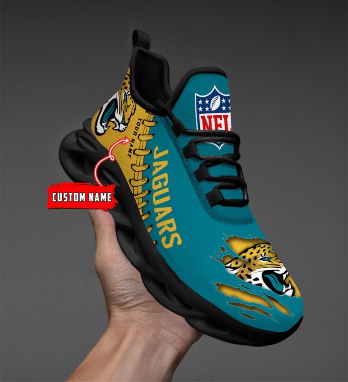 Jacksonville Jaguars Personalized NFL Max Soul Shoes