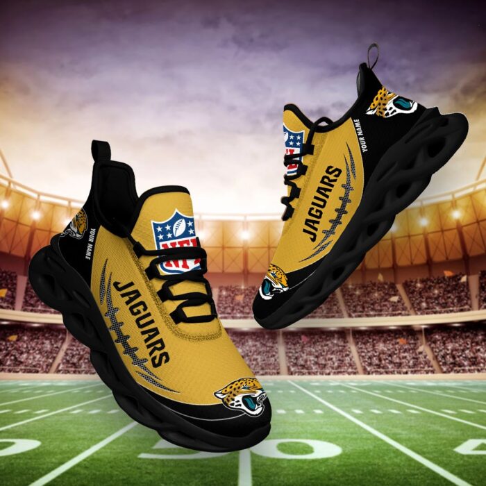 Jacksonville Jaguars Personalized NFL Max Soul Shoes Fan Gift
