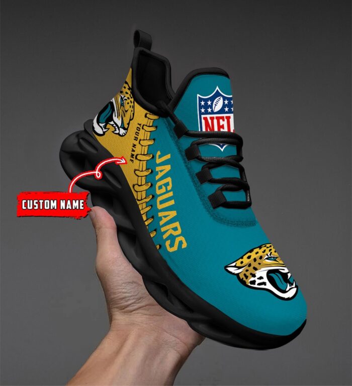 Jacksonville Jaguars Personalized NFL Max Soul Shoes Ver 2