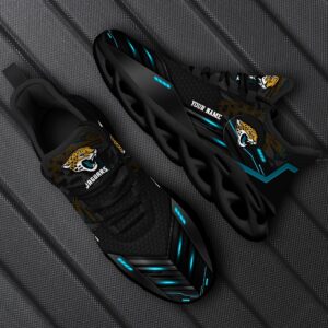 Jacksonville Jaguars Personalized NFL Sport Black Max Soul Shoes