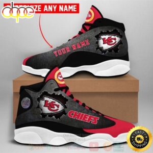 Kansas City Chiefs NFL Big Logo Football Team Custom Name Air Jordan 13 Shoes