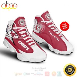 Kansas City Chiefs NFL Custom Name Air Jordan 13 Shoes 2