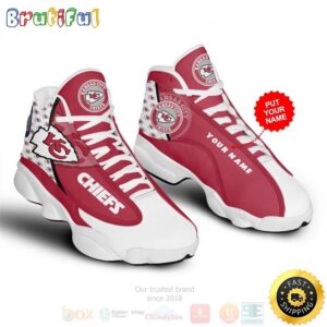 Kansas City Chiefs NFL Custom Name Air Jordan 13 Shoes 2